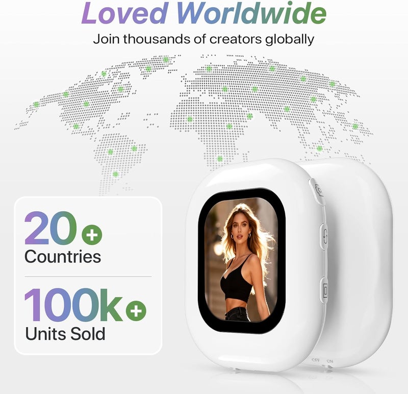 MOMAN Mini Selfie Monitor Screen with 4K 60fps & Encrypted Private Wireless for iPhone 7-17 Series, Magnetic Back Camera Vlog Monitor, P2P Wireless, 98 ft Range for TikTok, YouTube, Vlogging - Image 2